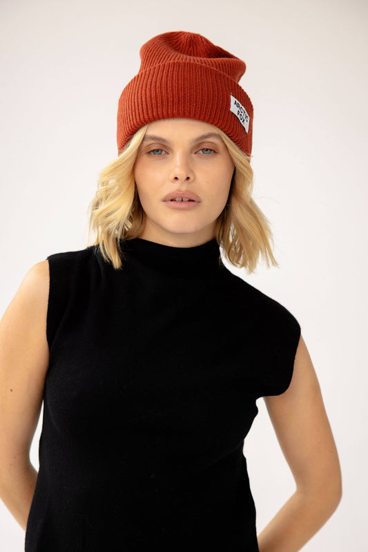 Recycled Bottle Beanie - Deep Terracotta