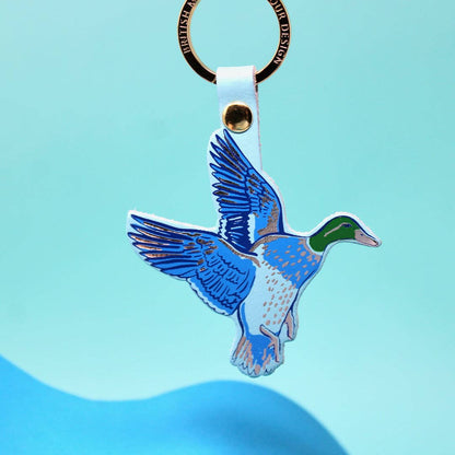Holy Duck Leather Keychain