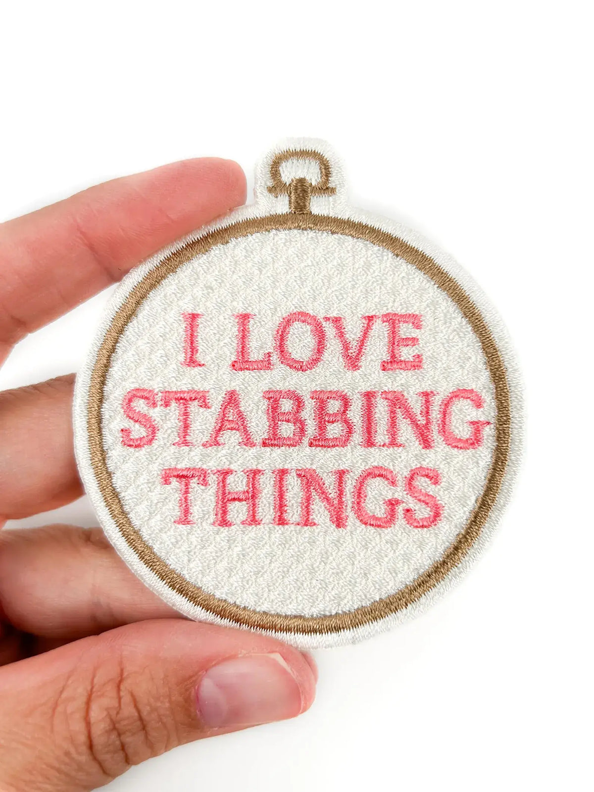 I Love Stabbing Things Patch Embroidered Iron On for Craft