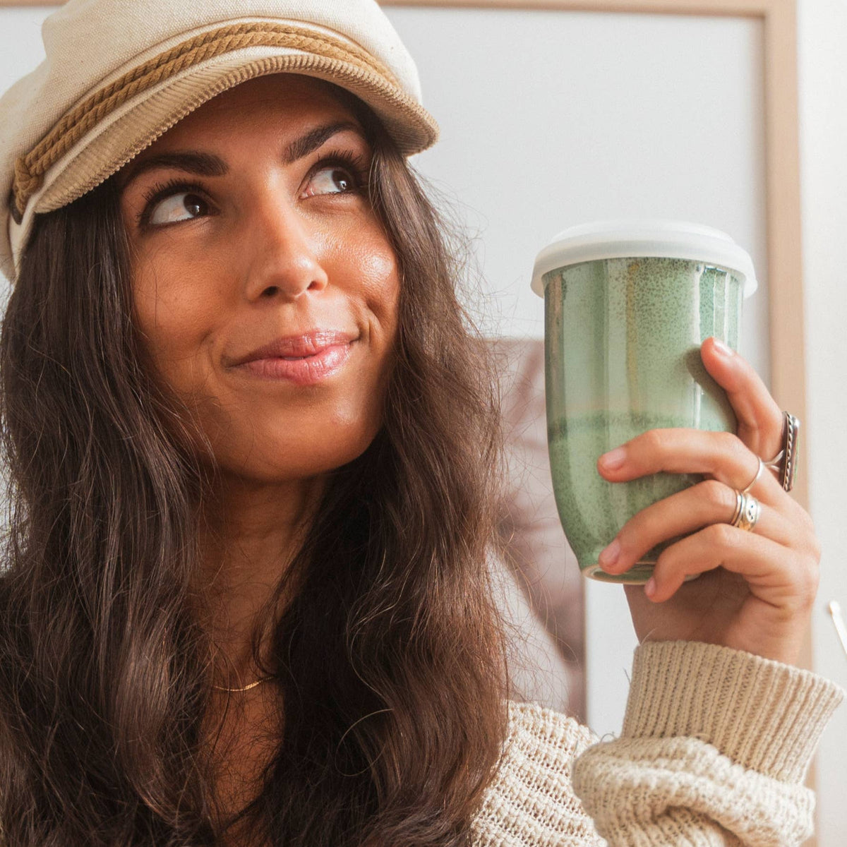 Emerald Green 12oz Ceramic Travel Mug