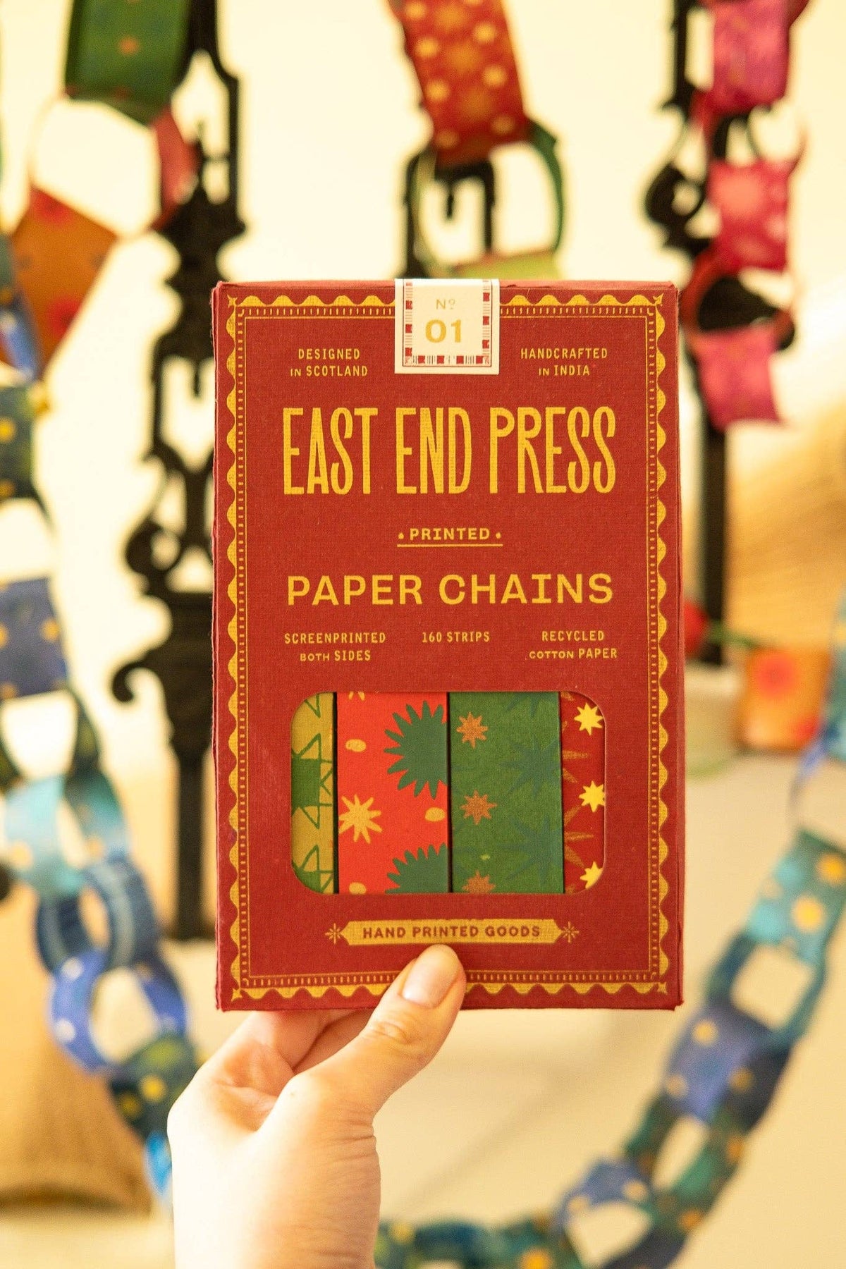 Festive Paper Chain Kit 160 Strips Recycled Paper