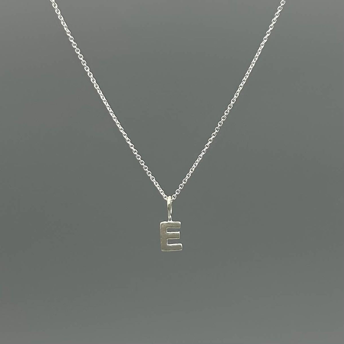 Sterling Silver Block-Letter Initial Necklace