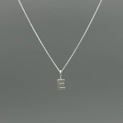 Sterling Silver Block-Letter Initial Necklace