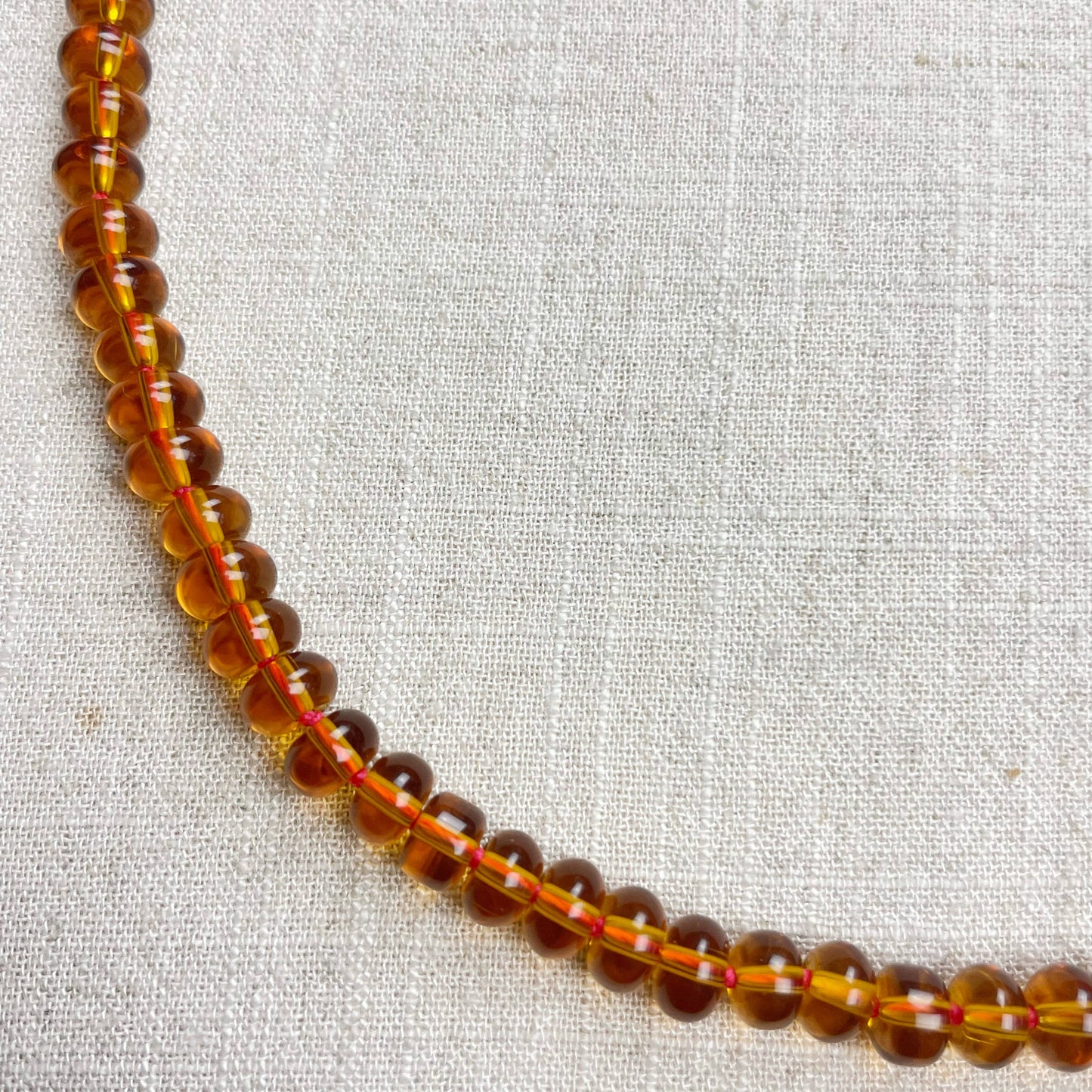 Carmel Brown Glass Hand-knotted Beaded Necklace
