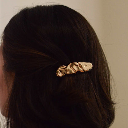 Textured Metal Barrette Hair Clip