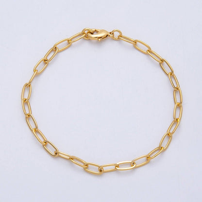 Gold Filled Paperclip Chain Bracelet with Zirconia