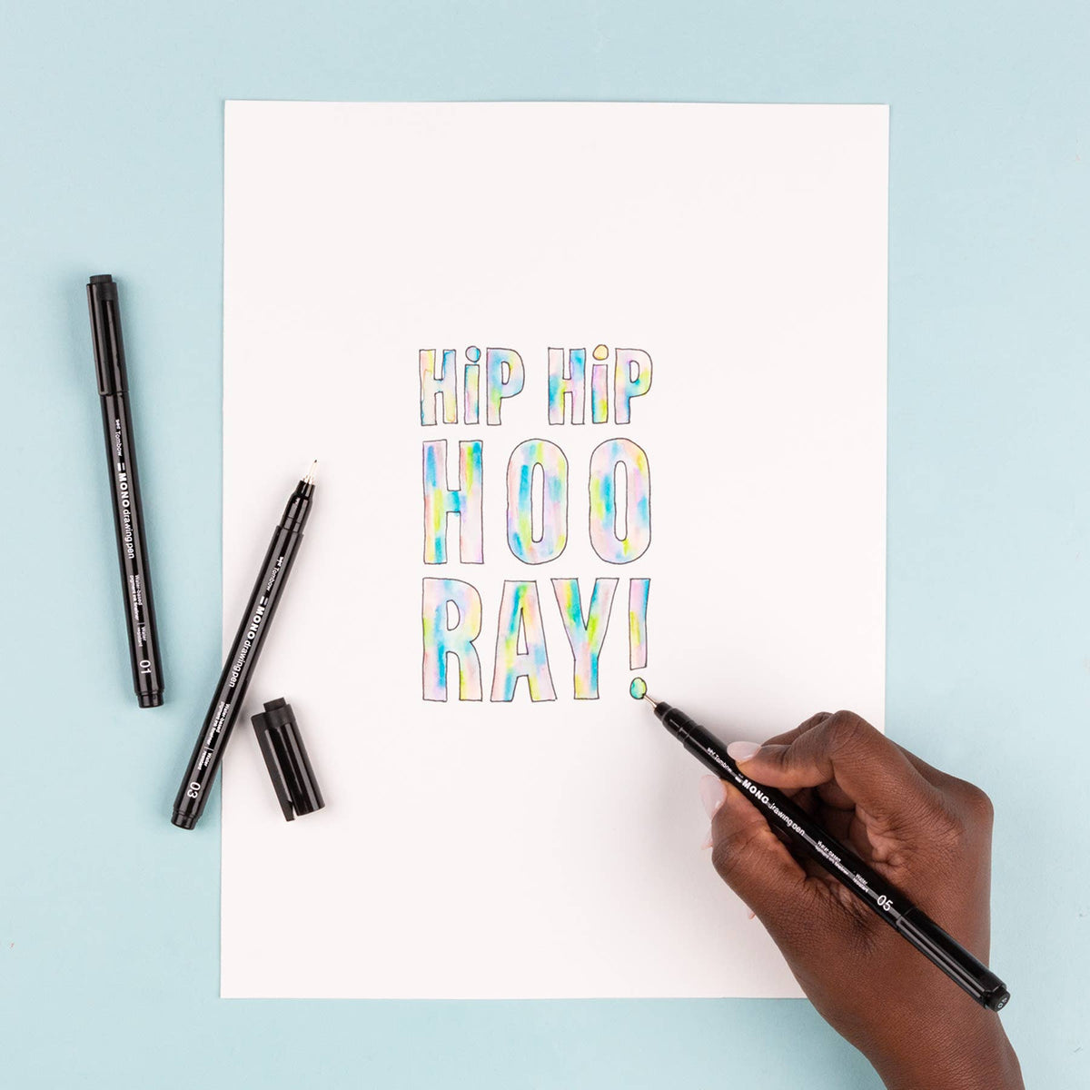 Tombow MONO Black Drawing Pen Six Tip Sizes