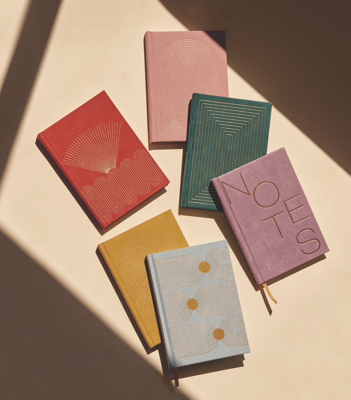 Terracotta Radiant Rays Suede Cover Journal