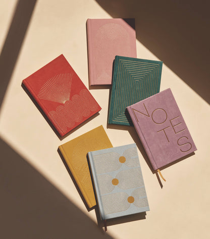 Terracotta Radiant Rays Suede Cover Journal