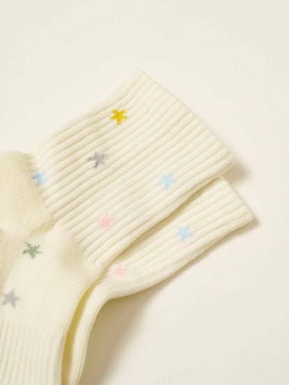 Star Print Organic Cotton Grip Socks