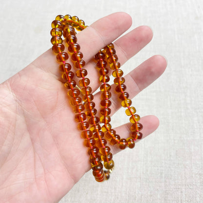 Carmel Brown Glass Hand-knotted Beaded Necklace
