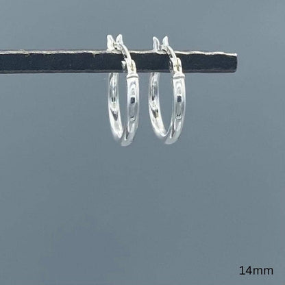 2mm Sterling Silver Tube Hoop Earrings