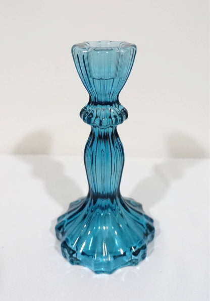 Glass Candlestick Holder, Taper Candle Stand