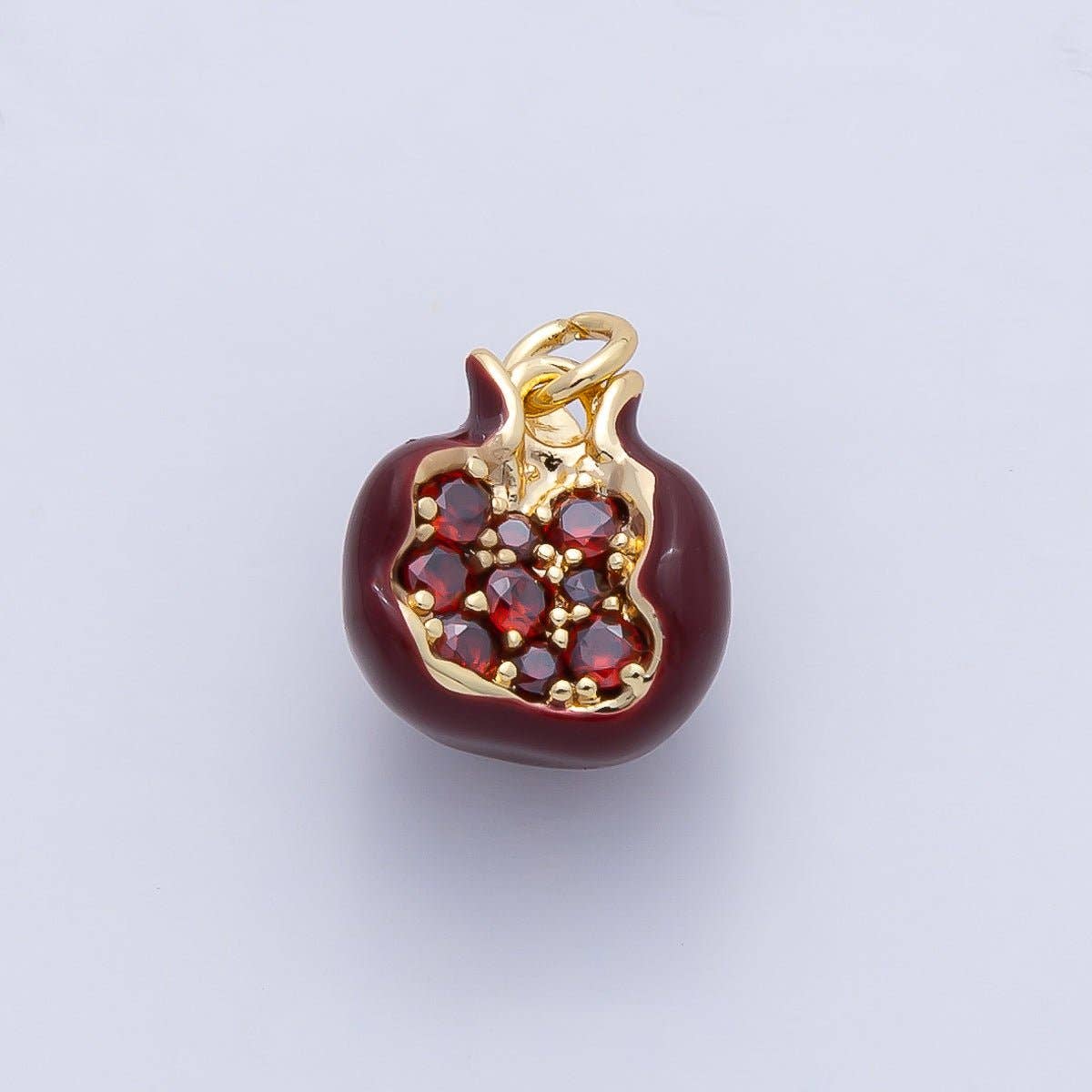 Pomegranate Charm Earring Charm 18k Gold Filled CZ