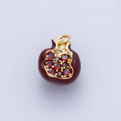 Pomegranate Charm Earring Charm 18k Gold Filled CZ