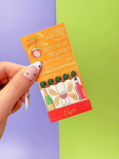 Cocktail Recipe Matches with Custom Colored Tips