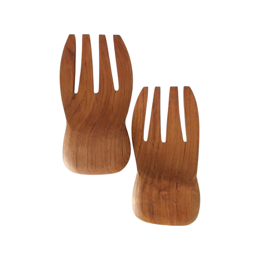 Teakwood Salad Serving Hand Set