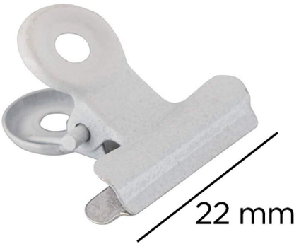 White Metal Bulldog Clips, 25 Pack