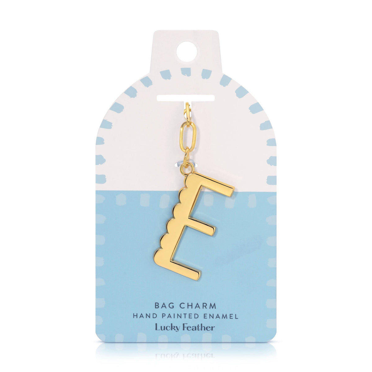 Initial E Enamel Bag Charm Keychain