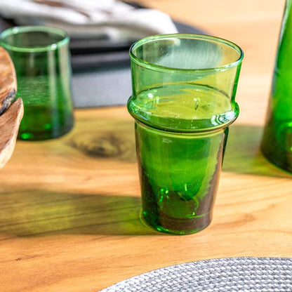Moroccan Beldi Glassware - Green