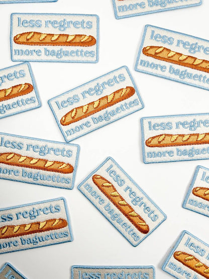 Less Regrets More Baguettes Iron-On Patch