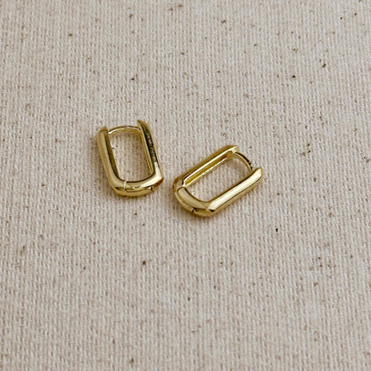Oblong Hoop Earrings (18k Gold Filled)