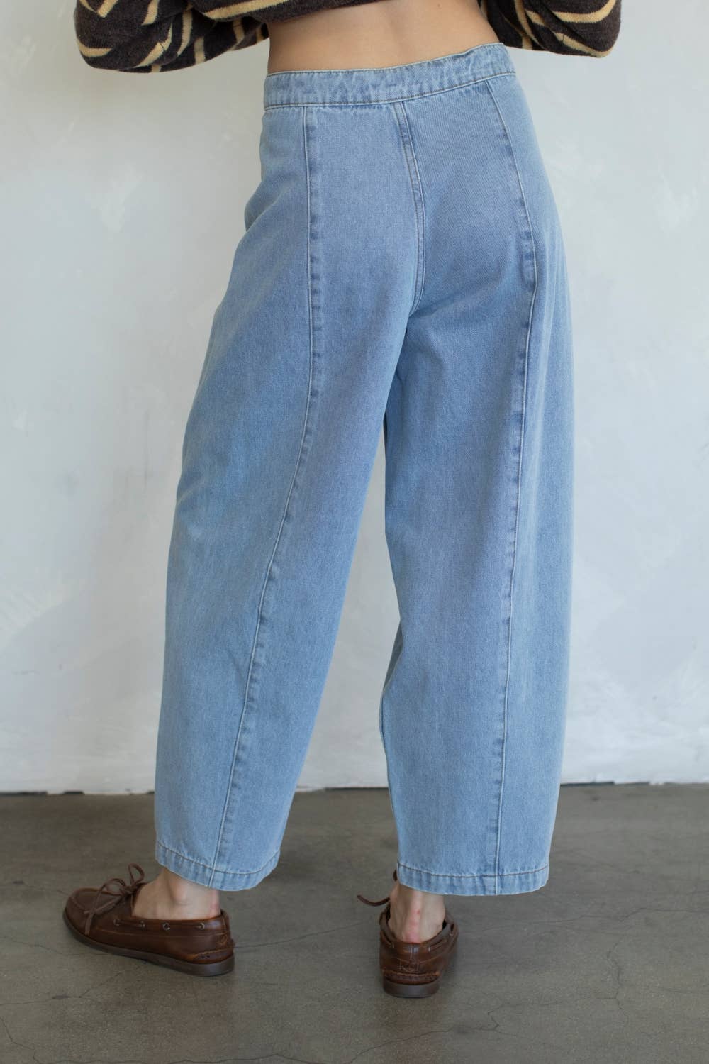 Trini Denim Barrel Jeans with Drawstring