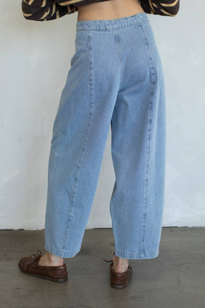 Trini Denim Barrel Jeans with Drawstring