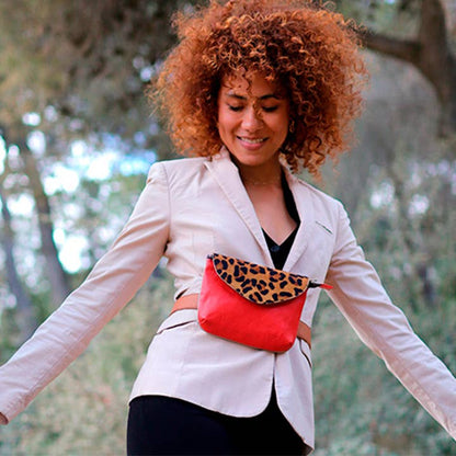 100% Recycled Leather Sling Belt Bag