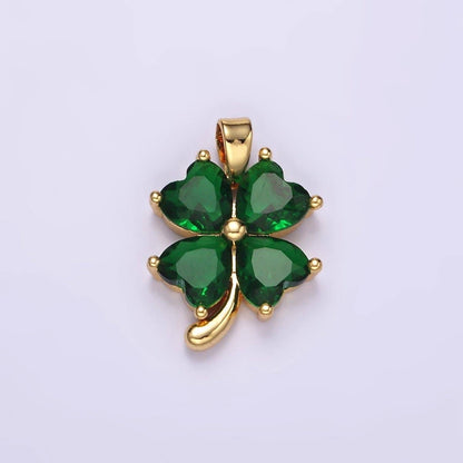 Four Leaf Clover Pendant Necklace, Gold Filled