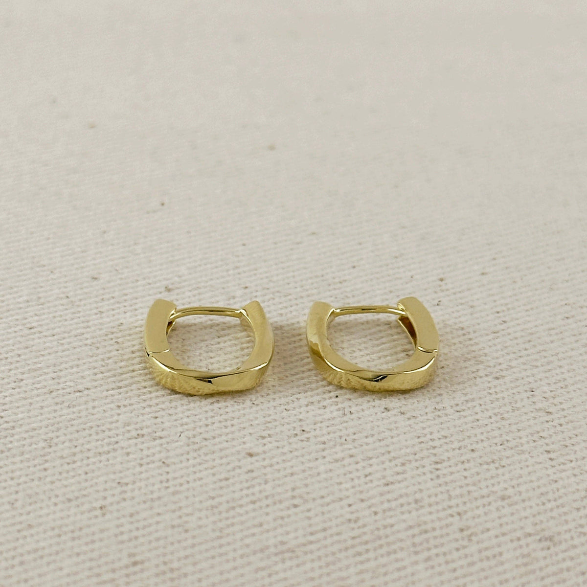 Gold Filled Twist Oblong Hoop Earrings
