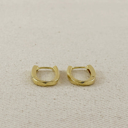 Gold Filled Twist Oblong Hoop Earrings