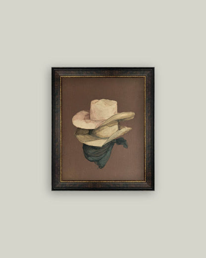 Stacked Hats Framed Fashion Wall Art