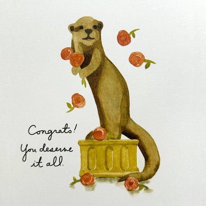 Otter on Pedestal- Congratulations