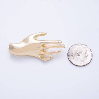 Gold Plated Hand Silhouette Brooch Pin