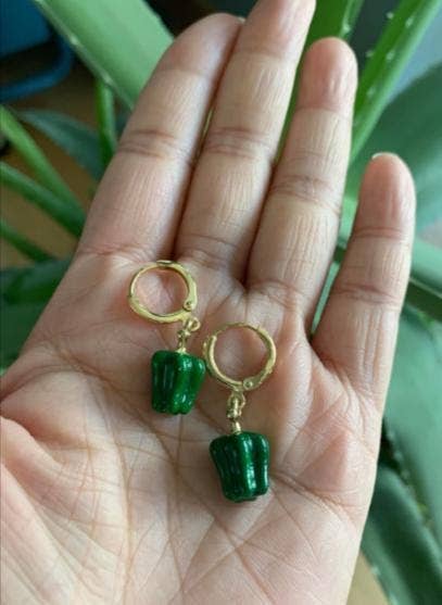Lightweight Green Pepper Earrings
