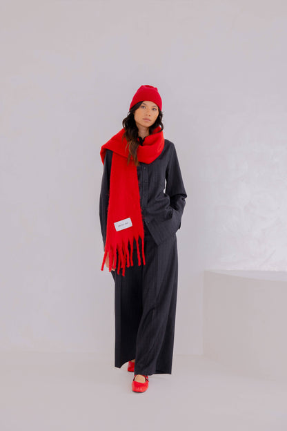 Crimson Red Stockholm Recycled Winter Scarf