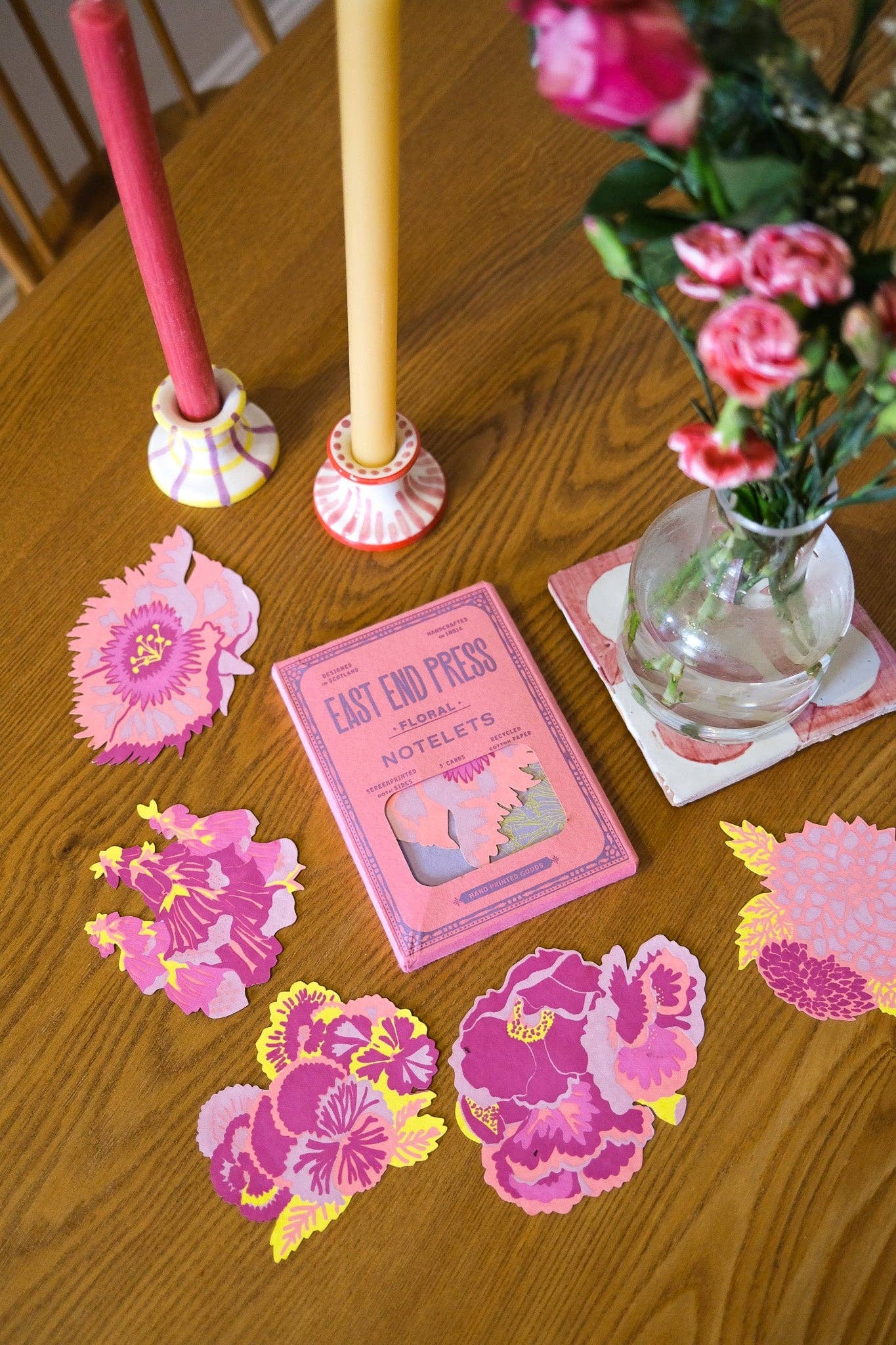 Floral Screen Printed Notecard Set