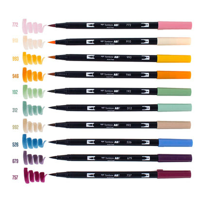 Tombow Dual Brush Pen Art Markers Cottage 10 Pack