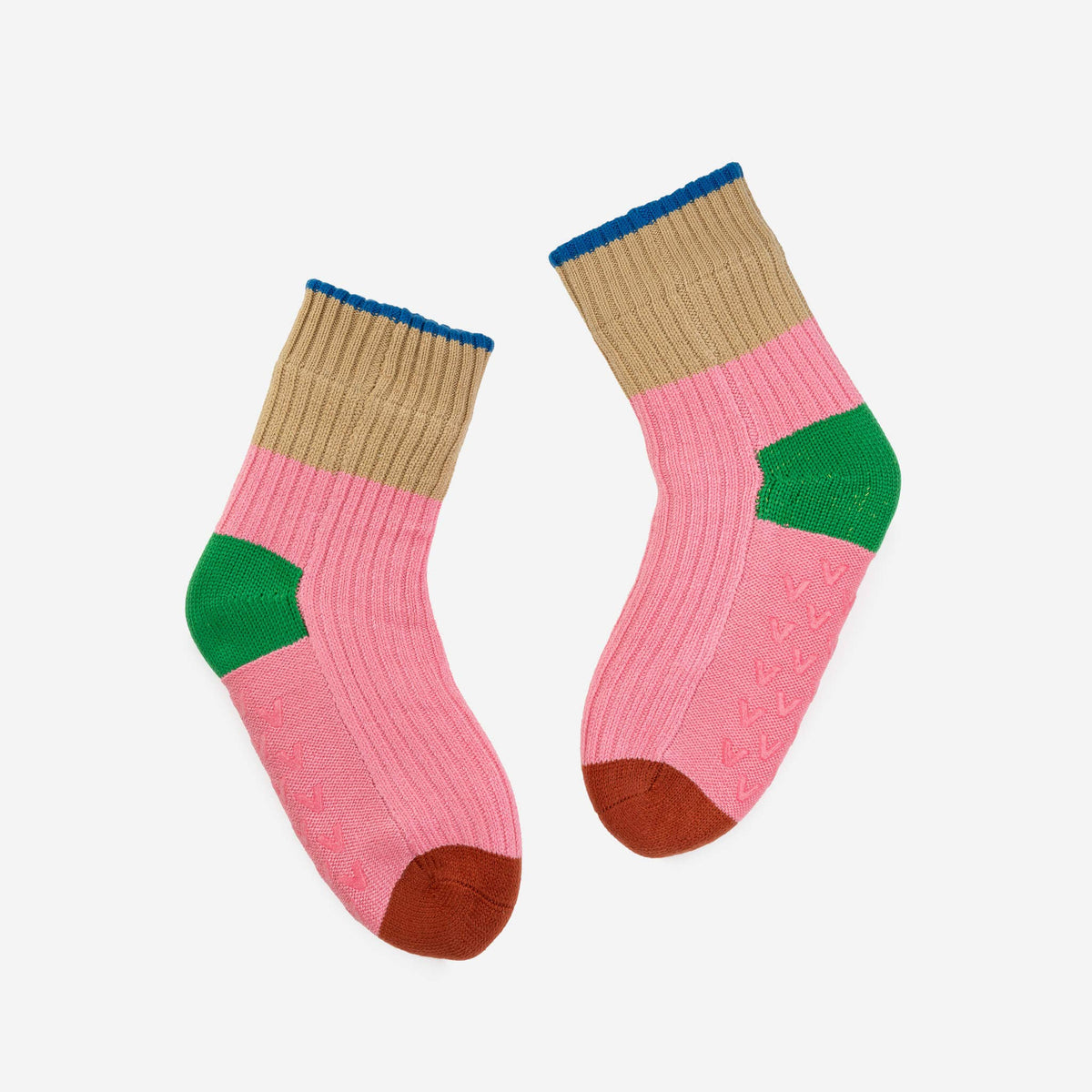 Minima Fleece Lined Knit House Socks Colorblock