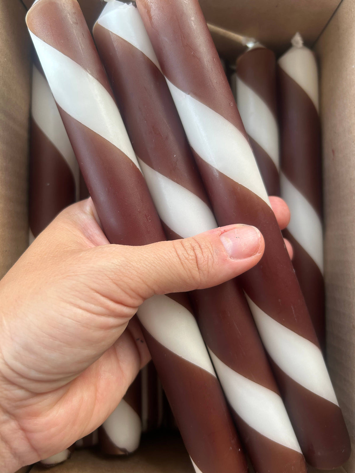 Twist Stripe Taper Candles