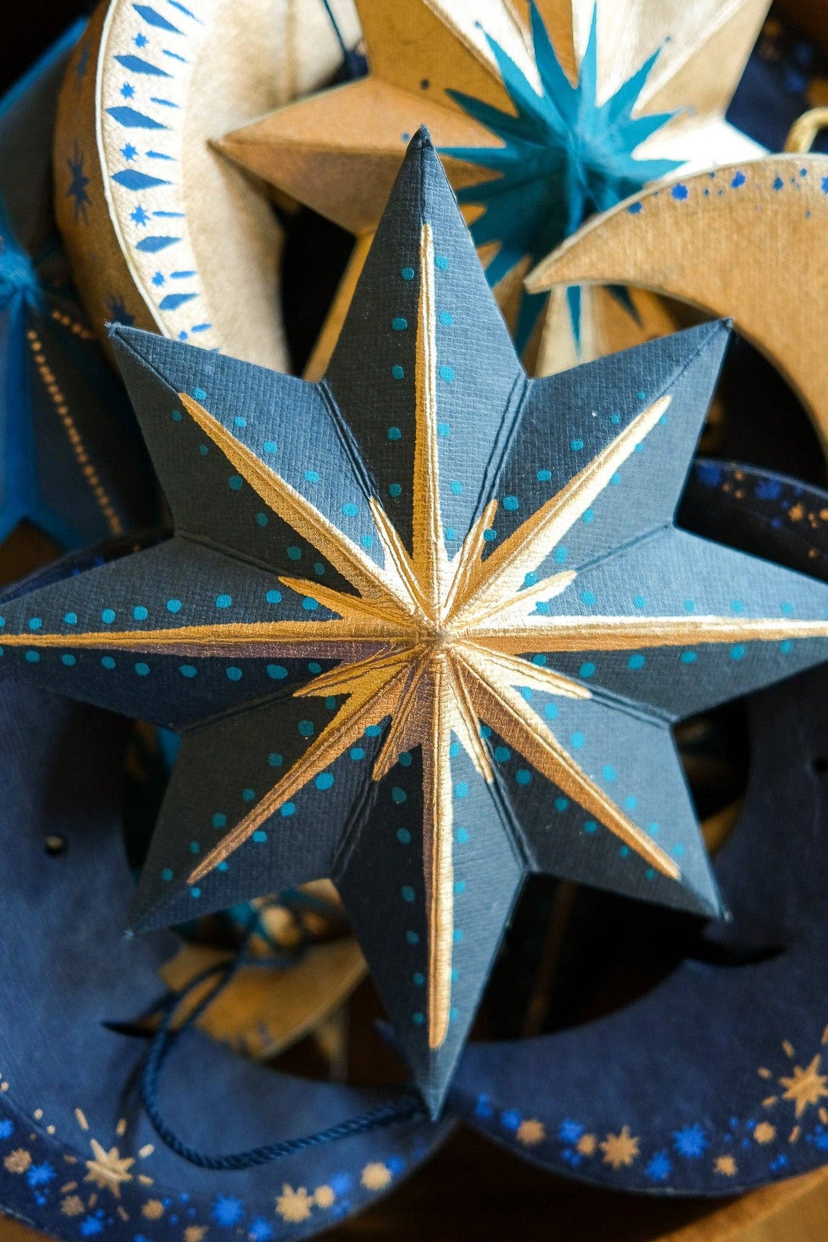 Twinkling Star Recycled Paper Christmas Ornament