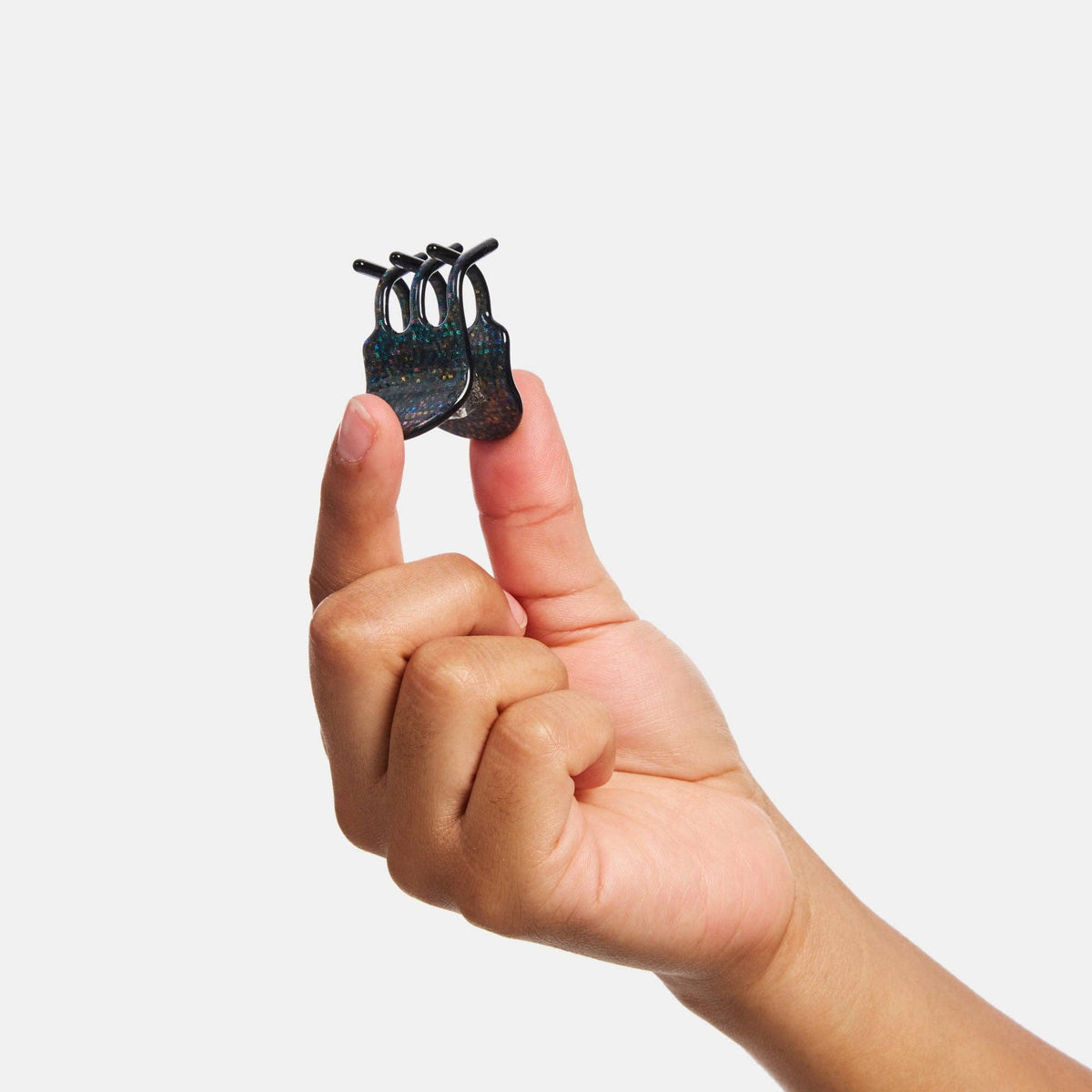 Mini Hair Claw Clip Dark Sparkle Acetate