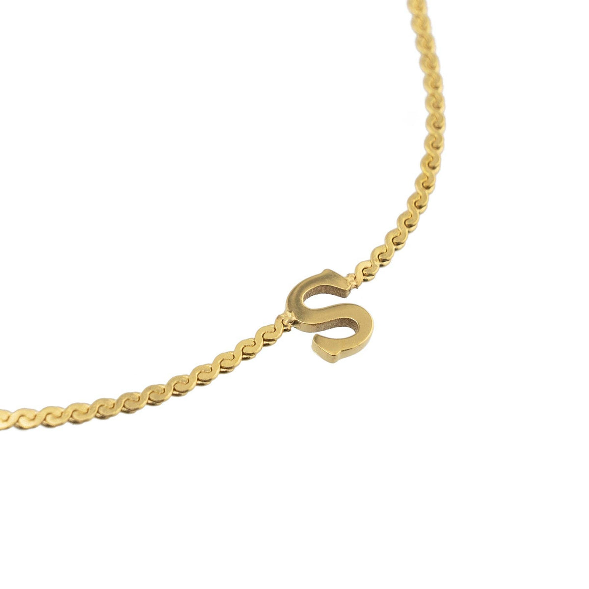 Dainty Waterproof Gold Initial Bracelet