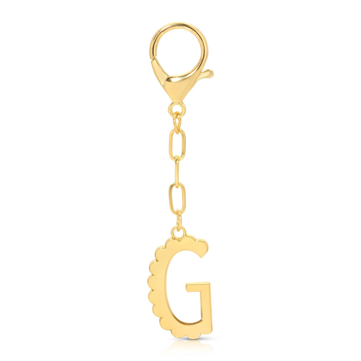 Initial G Enamel Bag Charm Keychain