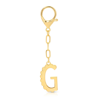 Initial G Enamel Bag Charm Keychain