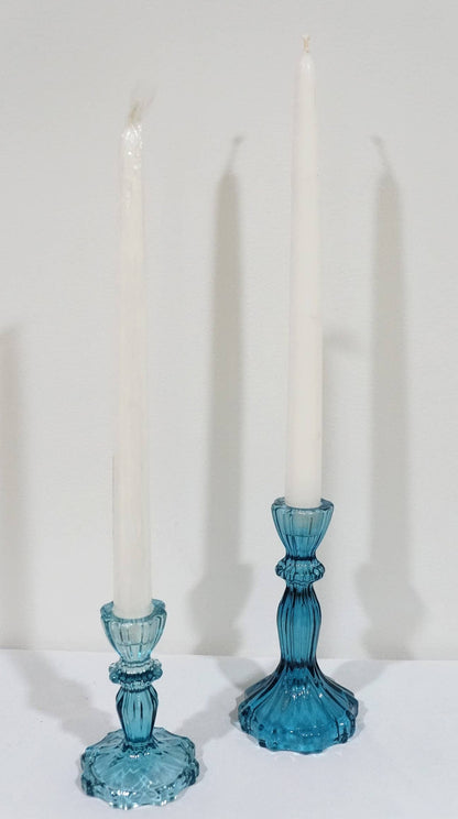 Glass Candlestick Holder, Taper Candle Stand