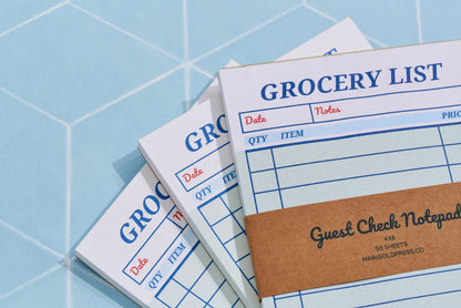 Guest Check Notepad Grocery List 