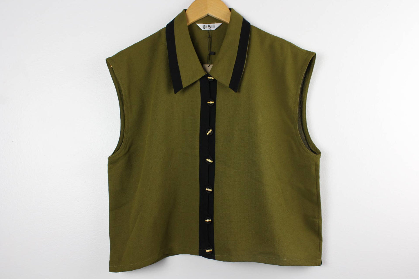 Upcycled Cropped Button-Up Blouse