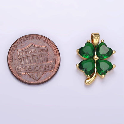 Four Leaf Clover Pendant Necklace, Gold Filled